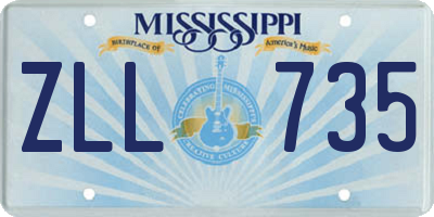MS license plate ZLL735