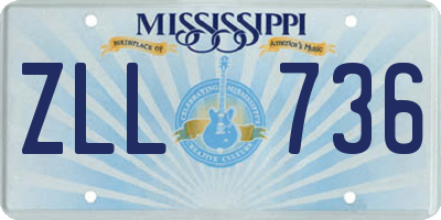 MS license plate ZLL736
