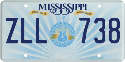 MS license plate ZLL738