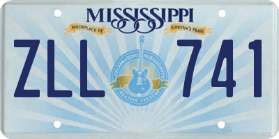 MS license plate ZLL741