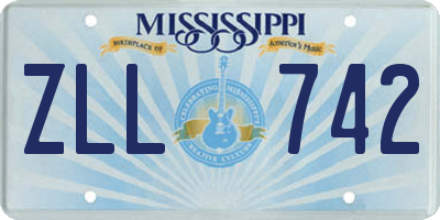MS license plate ZLL742