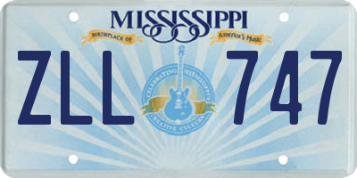 MS license plate ZLL747