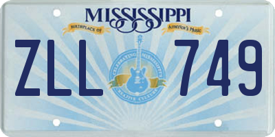 MS license plate ZLL749