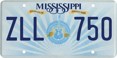 MS license plate ZLL750