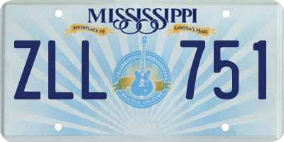 MS license plate ZLL751
