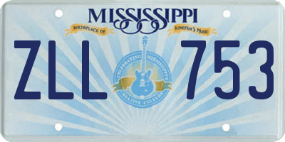 MS license plate ZLL753