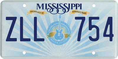 MS license plate ZLL754