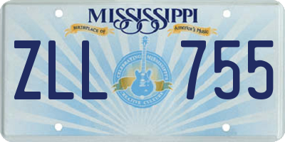 MS license plate ZLL755