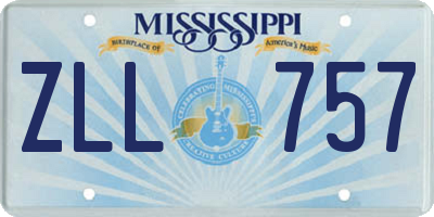 MS license plate ZLL757