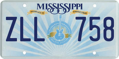 MS license plate ZLL758