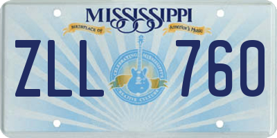 MS license plate ZLL760