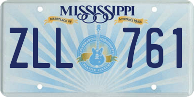 MS license plate ZLL761