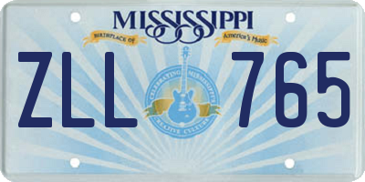 MS license plate ZLL765