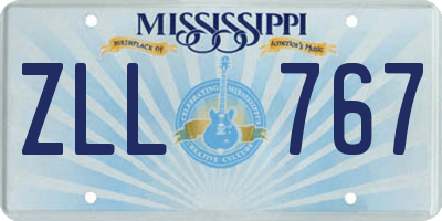 MS license plate ZLL767