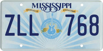 MS license plate ZLL768