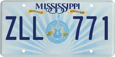 MS license plate ZLL771