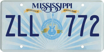 MS license plate ZLL772