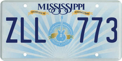 MS license plate ZLL773
