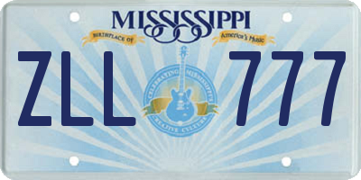 MS license plate ZLL777