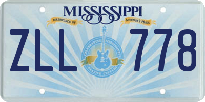 MS license plate ZLL778