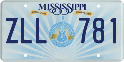 MS license plate ZLL781