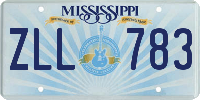 MS license plate ZLL783
