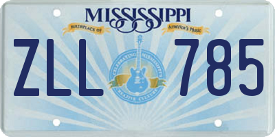 MS license plate ZLL785