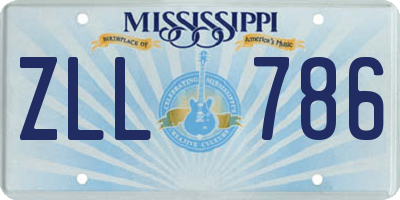 MS license plate ZLL786