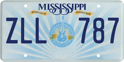MS license plate ZLL787
