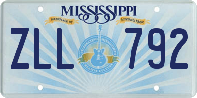MS license plate ZLL792