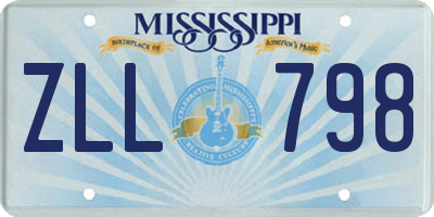 MS license plate ZLL798