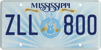 MS license plate ZLL800