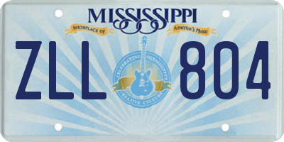 MS license plate ZLL804