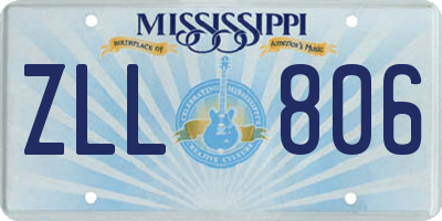 MS license plate ZLL806