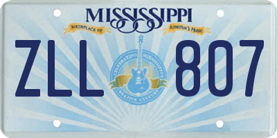 MS license plate ZLL807