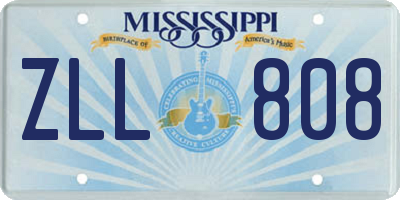 MS license plate ZLL808
