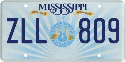 MS license plate ZLL809