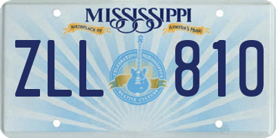 MS license plate ZLL810