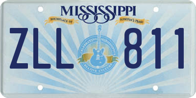 MS license plate ZLL811