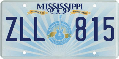 MS license plate ZLL815