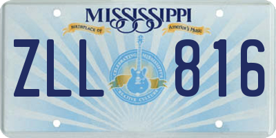 MS license plate ZLL816