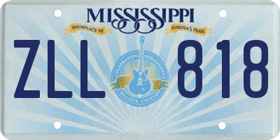 MS license plate ZLL818