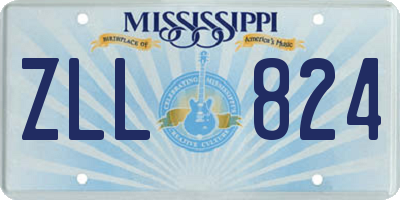 MS license plate ZLL824