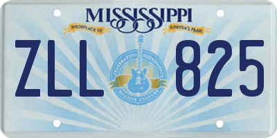 MS license plate ZLL825