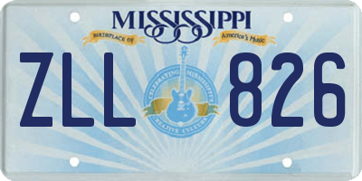 MS license plate ZLL826
