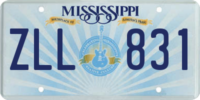 MS license plate ZLL831