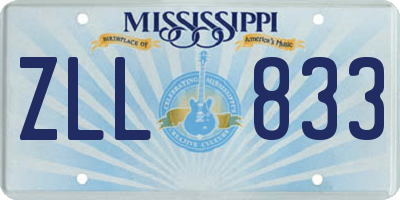 MS license plate ZLL833