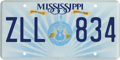MS license plate ZLL834