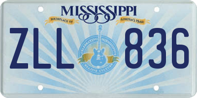 MS license plate ZLL836