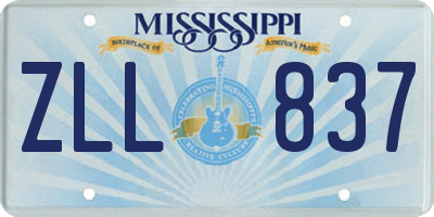 MS license plate ZLL837